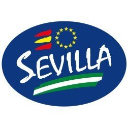 Pegatina Oval Azul Sevilla