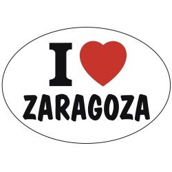Pegatina Oval Corazón Zaragoza