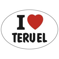 Pegatina Oval Corazón Teruel