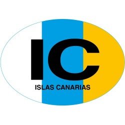 Pegatina Oval Bandera Canarias
