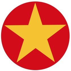 Pegatina Círculo rojo con estrella España