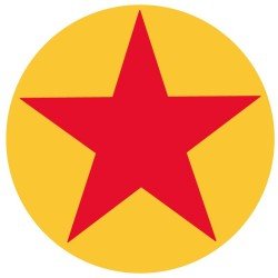 Pegatina Círculo amarillo con estrella España