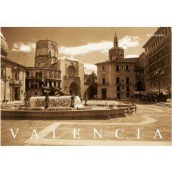 Postal Sepia Valencia Plaza de la Virgen