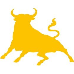 Pegatina Toro Saltando Amarillo