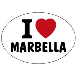 Pegatina oval corazón Marbella