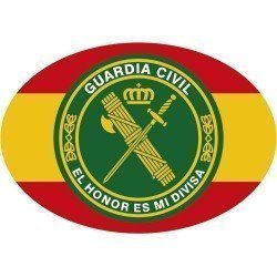 Pegatina Oval España Círculo Logotipo Guardia Civil