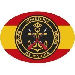 Pegatina Oval Bandera Círculo Infantería de Marina