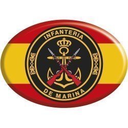 Pegatina Oval Bandera Círculo Infantería de Marina RESINA