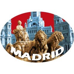 Pegatina Oval Cibeles de Madrid al cielo