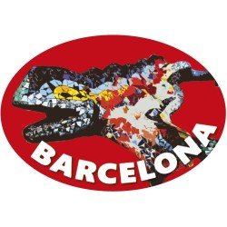 Pegatina Oval Dragón Barcelona