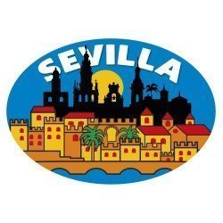 Pegatina Oval ciudad Sevilla