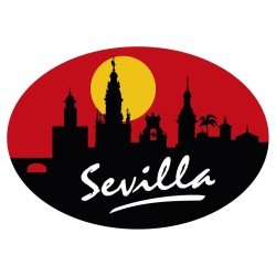 Pegatina Oval Perfil Sevilla