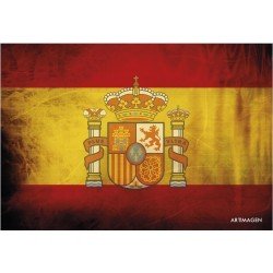 Postal Bandera efectos de España con Escudo