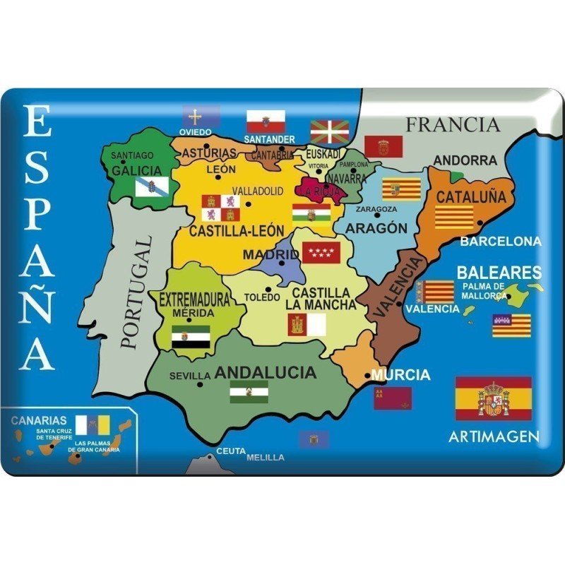 Imán Mapa político España RESINA