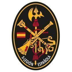Pegatina Oval Negra Logotipo Legión Amarillo