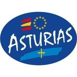 Pegatina Oval Azul Asturias