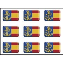 Pegatina Rectángulo 9 uds. Armada Española RESINA