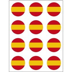 Pegatina Puntos Bandera España 12 uds.