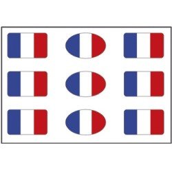 Pegatina rectangular 9 uds. Francia